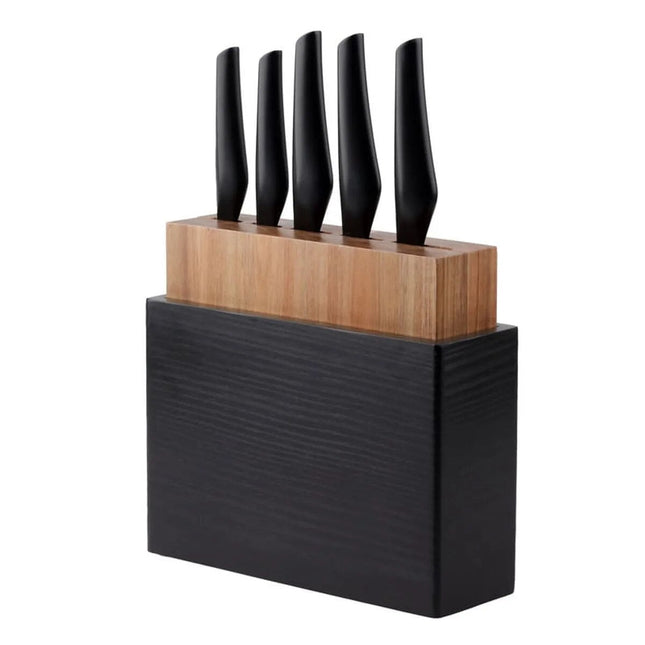 Juego de Cuchillos C/Tabla Vasconia BLOQUECUC 5P Acero Inox Negro
