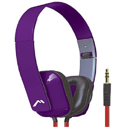 Audífonos Diadema Mitzu MH-5028PR Plegable Aislante Morado