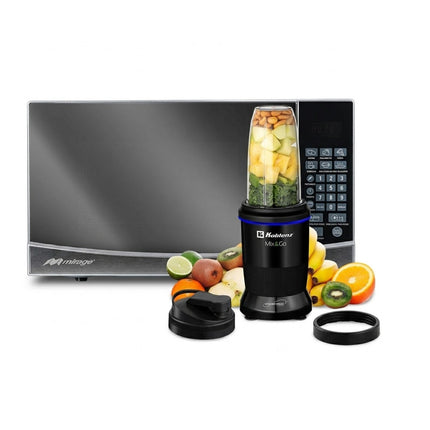 Nutri Procesador Koblenz ENS BKM 800 1000w Mix & Go + Horno Microondas Mirage Microwave MWD020E 0.7 110v Espejo