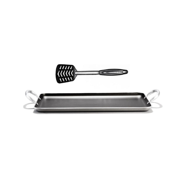 Plancha Comal LAMEX 65012 Grill Texas con Volteador de Nylon 4.0MM