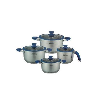 Bateria Perla Almar T801AZ 8 Pzs Acero Inox Azul