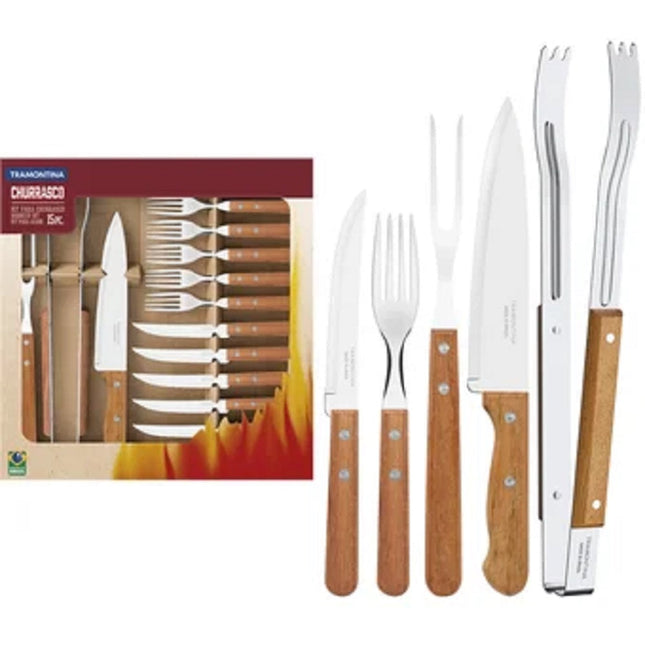 Kit para asado Tramontina 22399/028 acero inoxidable 15 piezas Dynamic