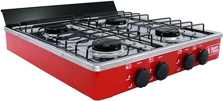 Parrilla de Gas Super Flama 4Q-CA-R 4 Quemadores Cubierta d Acero Inox
