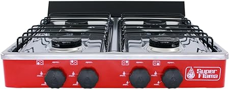 Parrilla de Gas Super Flama 4Q-CA-R 4 Quemadores Cubierta d Acero Inox