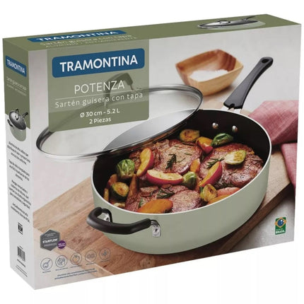SARTEN TRAMONTINA 27803399 GUISERA CON TAPA DE 30CM