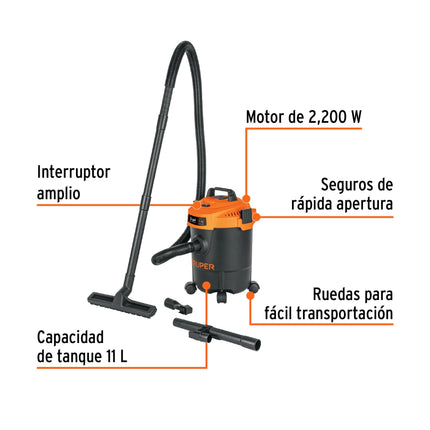 Truper Combo Aspiradora ASP-03N Seco-mojado 3 Gal 3 Hp 127V + Hidrolavadora eléctrica HILA-1500 de 1500 PSI