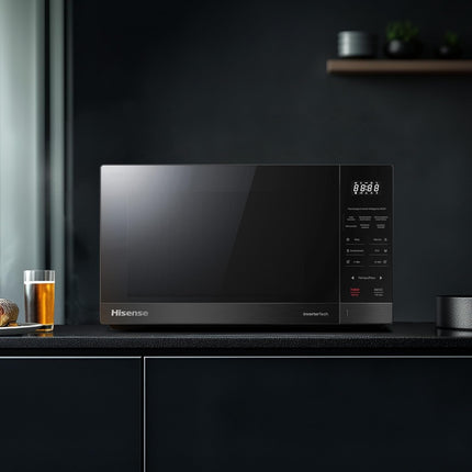 Horno Microondas Hisense HMMS3411DSV 1.4 Tecnología Inverter, 26menús mexicanos preestablecidos  ECO y Mute