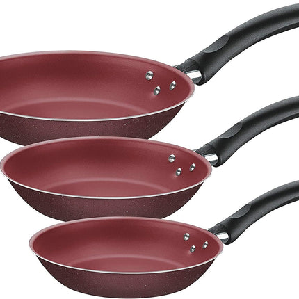 Juego de Sartenes Tramontina Turim Rojo Granito 3 Piezas 20298971