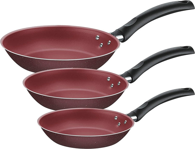 Juego de Sartenes Tramontina Turim Rojo Granito 3 Piezas 20298971