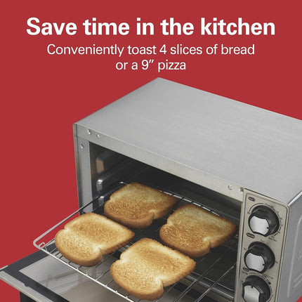Horno Tostador De 4 Rebanadas Hamilton Beach 31401 Acero Inoxidable Plateado 12 Litros
