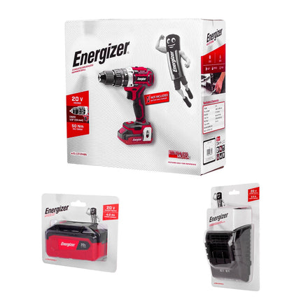 Rotomartillo Energizer EZLCD12HBL-C B4 Sin Carbones 1/2 20v 1800rpm Y Accesorios Rojo 50Hz/60Hz