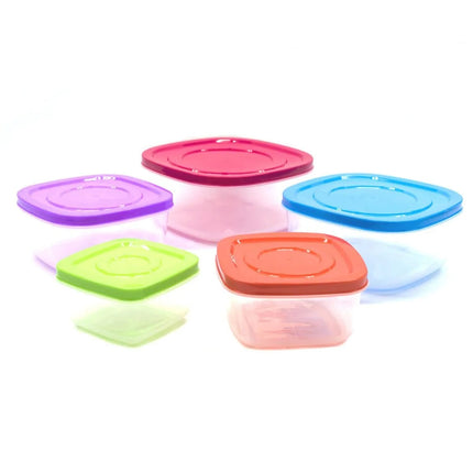 Set de Contenedores Herméticos Ekco 58623 Classic 5 Pzs con Tapa de Color