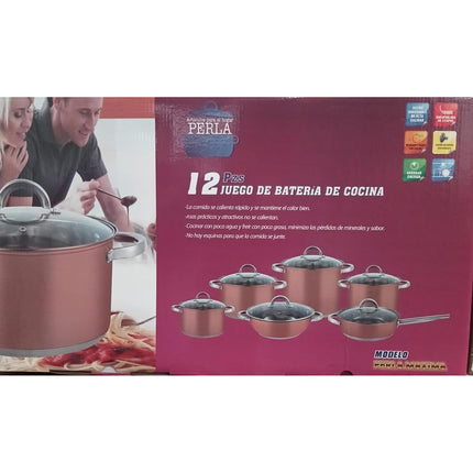 Batería Perla B012MA Maxima 10 pzas Acero Inox
