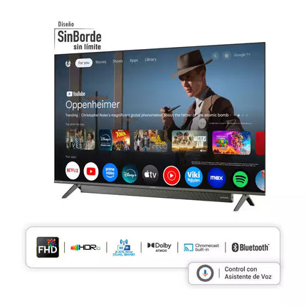 Pantalla HYUNDAI HYLED5028FG Smart TV LED de 50 pulgadas Full HD con Google TV