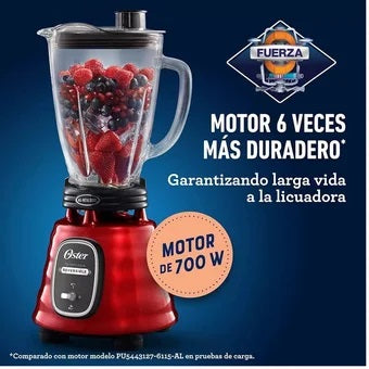 Licuadora Oster BLSTBESTR 1.5 L Roja con vaso de vidrio 700w