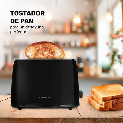 Tostador de Pan Taurus Lucerna Negro 2 rebanadas