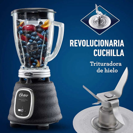 Licuadora clásica Oster negra vaso de vidrio BLSTBPST013