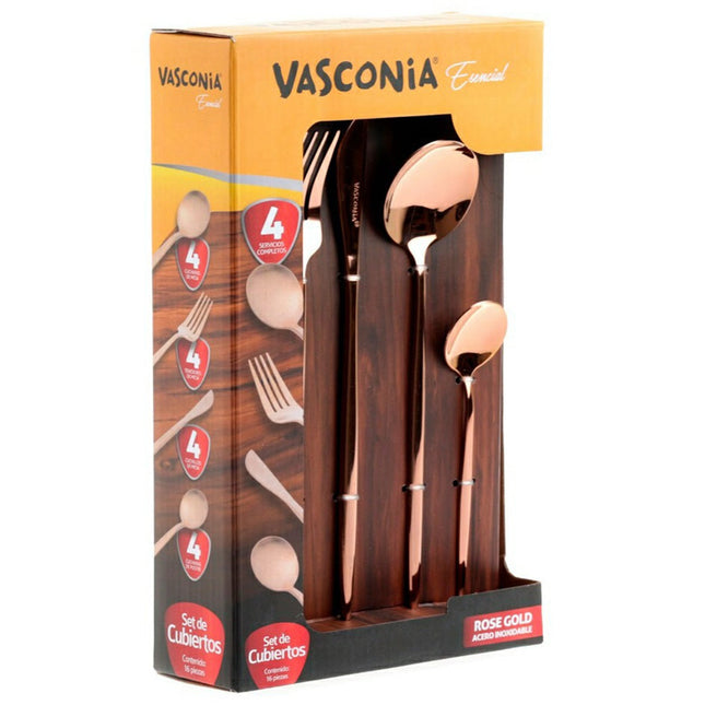 SET DE CUBIERTOS VASCONIA 16 PZAS 60001365 Rosa