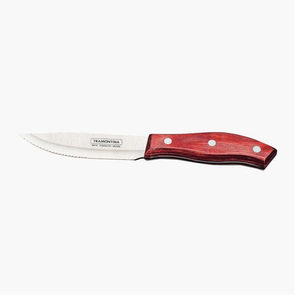 Paquete Bateria De Cocina Tramontina 27899099 Verona 6pzs Rojo + Cuchillo 21410075 Asado 5 Pulgadas Polywood