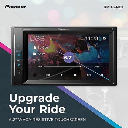 Autoestereo Pioneer DMH-A245BT, AAC/FLAC/MP3/WAV/WMA, USB/Bluetooth Negro