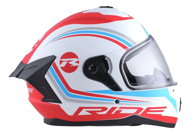 Casco Motociclista Integral Track El Fearless Bco/ Rj Xl