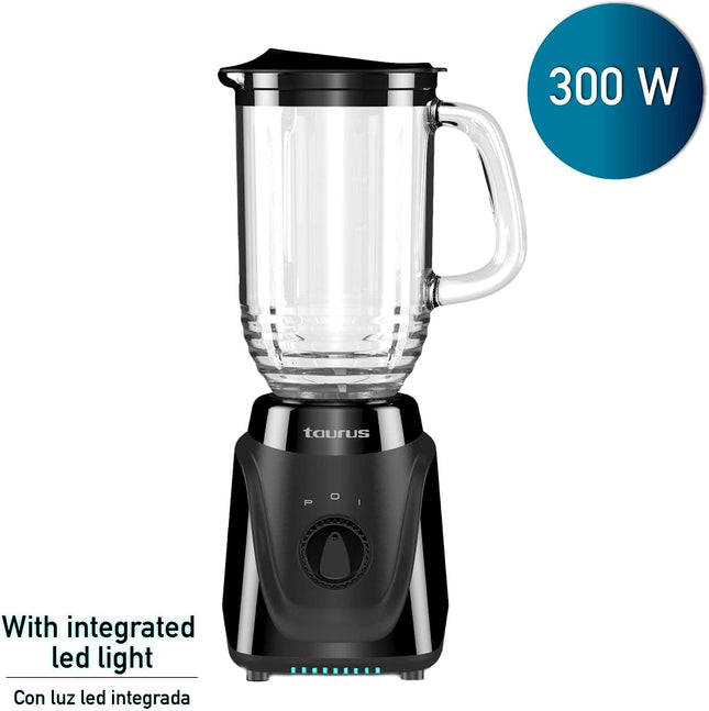Licuadora Taurus MENINAGLASWH 2 Velocidades,1 Litro 300 W Negro