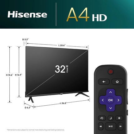 Pantalla HISENSE 32A4HNR 32'' Roku Tv Hisense Smart Tv Hd A4 Series