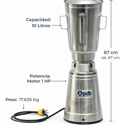 Licuadora PDH PD15 Industrial 10 Litros Acero Inoxidable