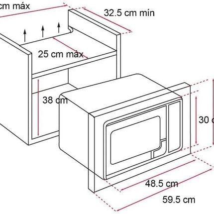 Horno de Microondas TEKA MS 620 BIS 110V.Acero inoxidable con antihuella 18 L netos.Grill de quarzo