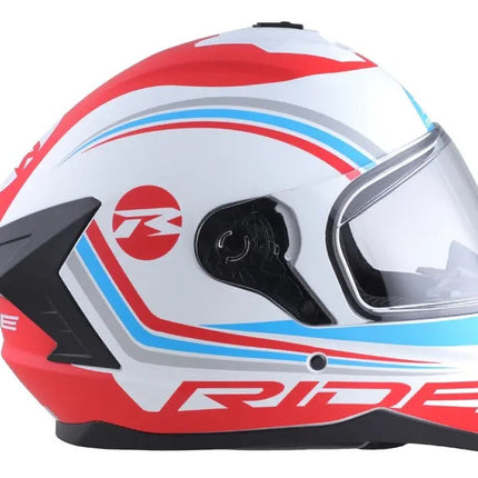 Casco Motociclista Integral Track El Fearless Bco/ Rj Xl
