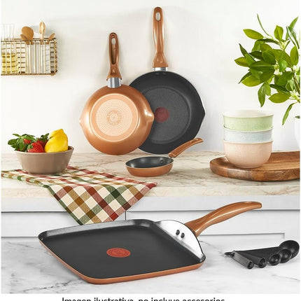 Batería de Cocina T-Fal B953SN84 Supercook Titanium 23 Piezas Antiadherente Reforzado con Titanio