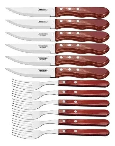 Cubiertos Tramontina 21199/796 Polywood Churrasco X12