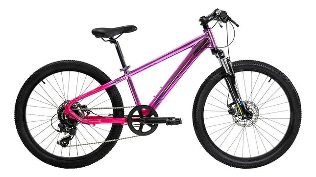Bicicleta Alubike 24 Sierra 8 Velocidades De Aluminio Gris Rosa Unitalla