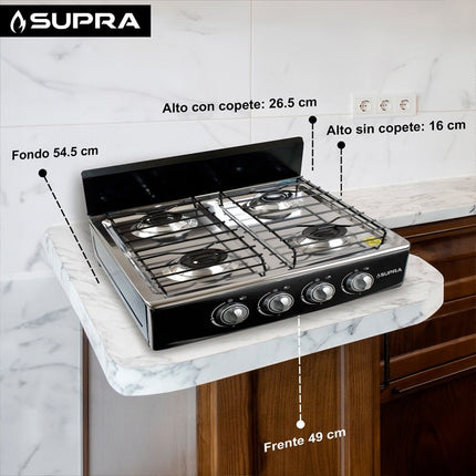 Parrilla a Gas Supra 4Q TITANBLAC 4 Quemadores Titan Black