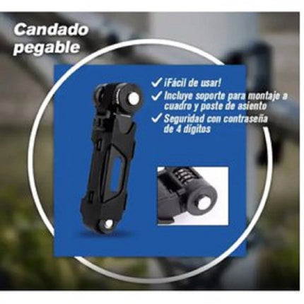 Candado Plegable En Aceronylon Color Negro 290mm X 110mm
