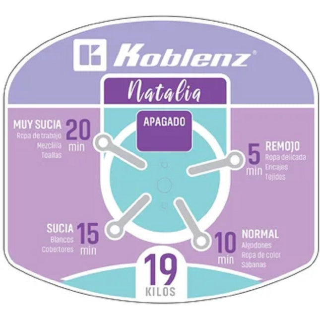 Lavadora Koblenz LRK 19P Redonda Natalia 19kg