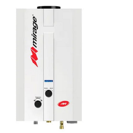 Paquetaxoo Calentador Mirage Flux 1 servicio de agua Gas LP + Bateria Tramontina Turim 5pz Rojo 20298761 + Licuadora T-Fal LN8225MX Infinyforce XL Vaso de Vidrio