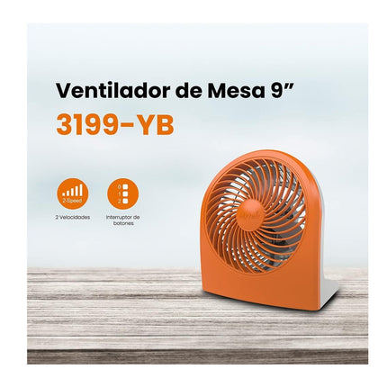 Ventilador Mytek 3199O de escritorio 9 pulgadas Naranja