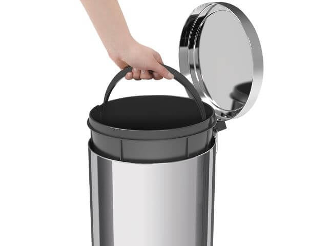 Bote de Basura Tramontina 94538105 Acero Inoxidable con Pedestal 5 Lit