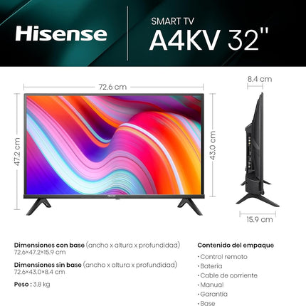 Pantalla Hisense 32A4KV 32" Pulgadas Smart TV VIDAA