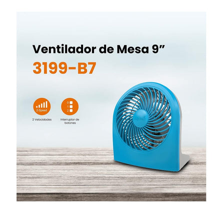 Ventilador Mytek 3199B de escritorio 9 pulgadas Azul