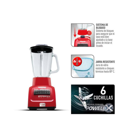 Licuadora T-Fal LN8205MX 10 Vel Tfal Infiny Force Xl Rojo