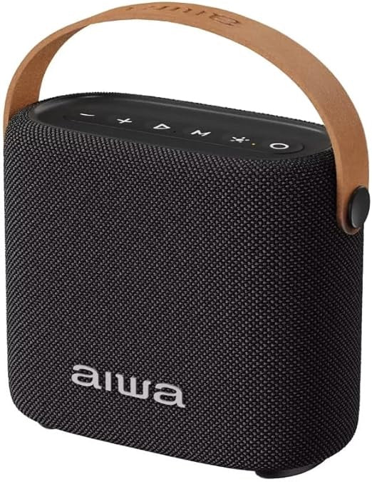 Bocina Portátil AIWA IPX4 AWS70BTB Bluetooth 5.3 con 14W, luz LED de Atardecer, batería 2000 mAh