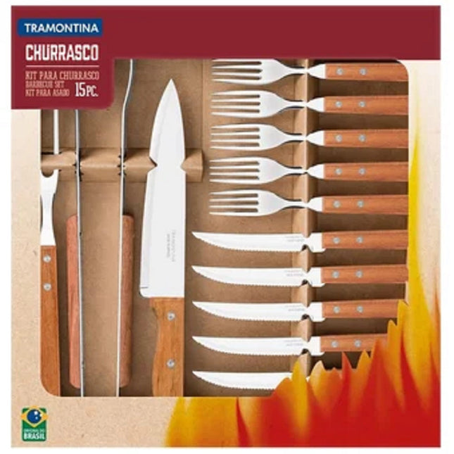 Kit para asado Tramontina 22399/028 acero inoxidable 15 piezas Dynamic