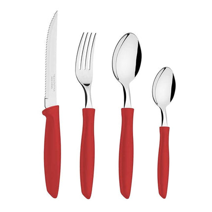 CUBIERTOS TRAMONTINA PLENUS 23498/701 ROJO 16 PZS