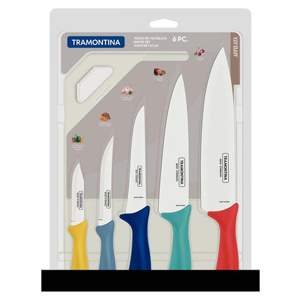 Set de Cuchillo 5 Piezas +1 Tabla de Picar Tramontina 23699956