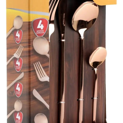 Juego De Cubiertos Vasconia ESENCIAL 16R Esencial Rose Gold 16pzas