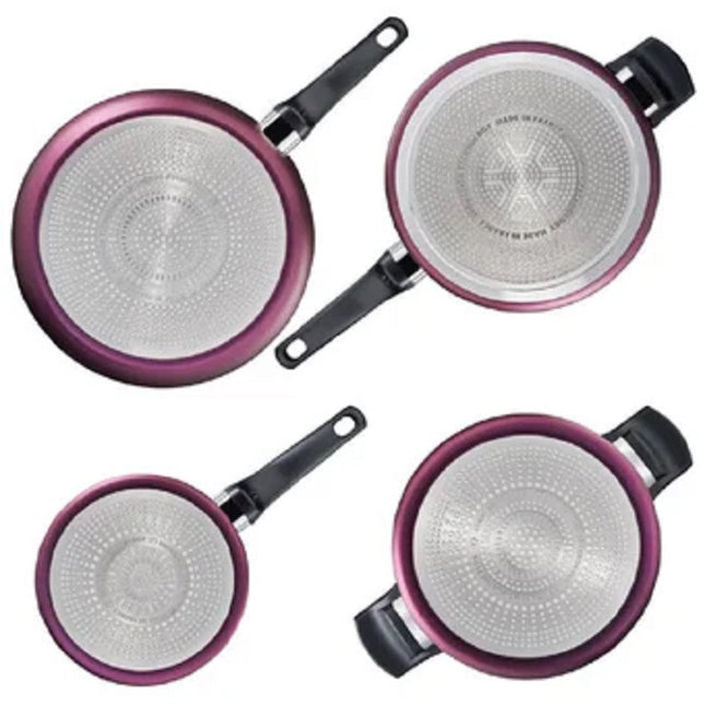Batería de Cocina T-Fal G2789082 9 Piezas Ultimate morada en aluminio