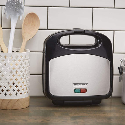 Estación de Desayunos Black &Decker WM2000S-LA3 en 1, Waflera, Sandwichera y Parrilla