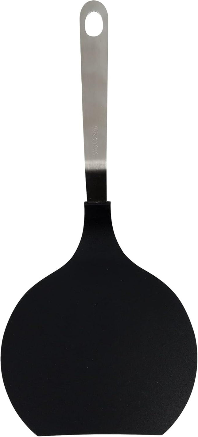Volteador Liso Jumbo Vasconia 4027174 para Crepas Hotcakes, Negro